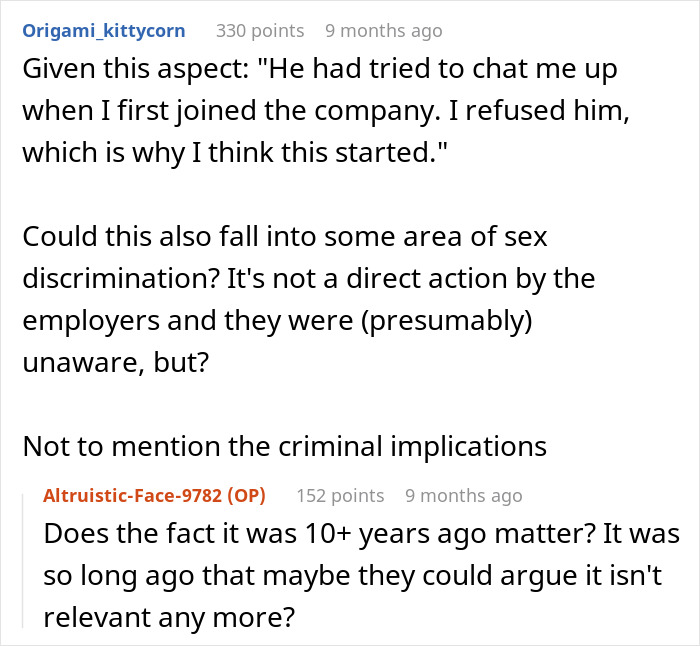 Text discusses potential s*x discrimination and sabotage by an IT guy impacting a woman's career. Text discusses potential s*x discrimination and sabotage by an IT guy impacting a woman's career.