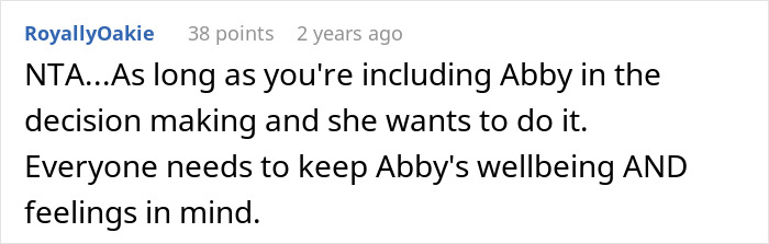 Reddit comment discussing decision-making for a daughter's wellbeing regarding eating habits and health camp. Reddit comment discussing decision-making for a daughter's wellbeing regarding eating habits and health camp.