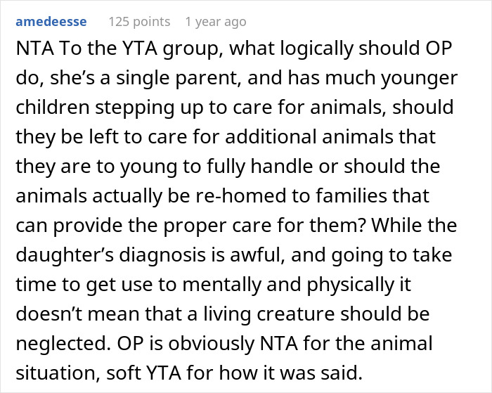 Screenshot of a Reddit comment discussing a daughter's disease and chores, sparking a divided internet debate. Screenshot of a Reddit comment discussing a daughter's disease and chores, sparking a divided internet debate.