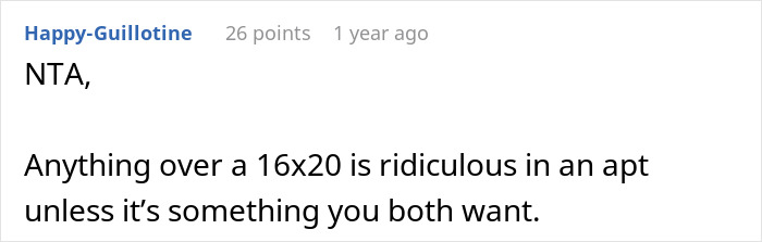 Comment on photo size debate for apartment decor and relationships. Comment on photo size debate for apartment decor and relationships.