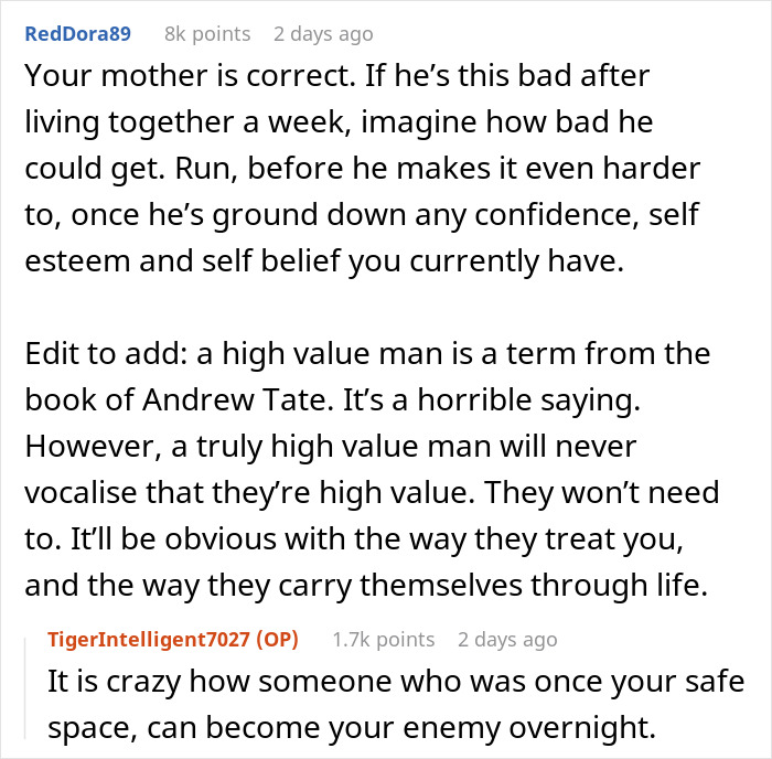 Text exchange discussing woman's boyfriend's personality change after moving in. Text exchange discussing woman's boyfriend's personality change after moving in.