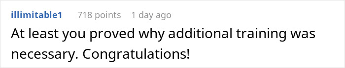 Comment about HR director’s mental breakdown, highlighting need for additional training. Comment about HR director’s mental breakdown, highlighting need for additional training.