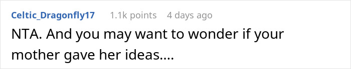 Reddit comment discussing a woman’s actions and potential family influence. Reddit comment discussing a woman’s actions and potential family influence.