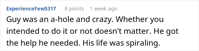 Comment discussing a man's mental breakdown after his Wi-Fi was repeatedly shut off. Comment discussing a man's mental breakdown after his Wi-Fi was repeatedly shut off.