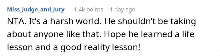 Comment discussing a harsh world and lessons learned after not letting someone win the game. Comment discussing a harsh world and lessons learned after not letting someone win the game.