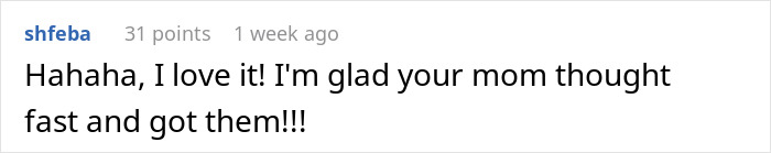 Comment praising a mom's clever response in a viral story about a company's regrettable decision. Comment praising a mom's clever response in a viral story about a company's regrettable decision.