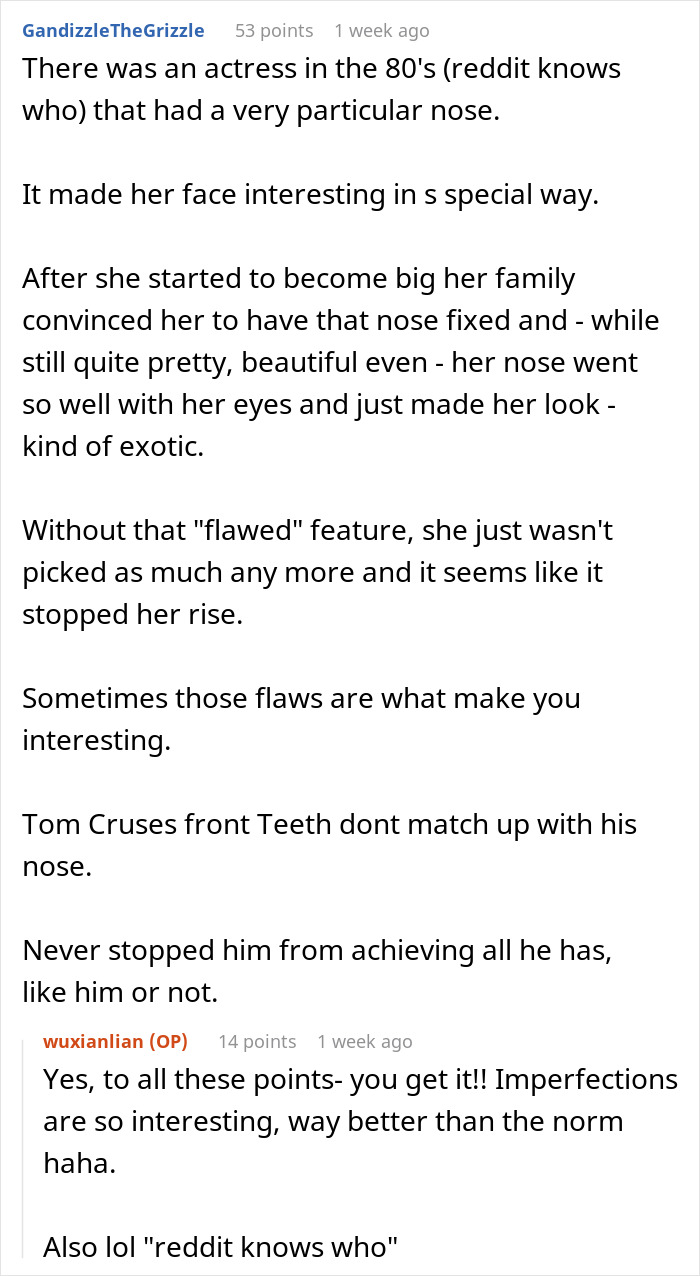 Reddit discussion about a rare defect and beauty, highlighting personal acceptance and natural imperfections. Reddit discussion about a rare defect and beauty, highlighting personal acceptance and natural imperfections.