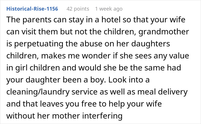 Comment discussing issues with overbearing MIL and family dynamics. Comment discussing issues with overbearing MIL and family dynamics.