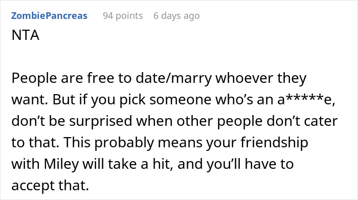Friend Angry Her Rude BF Isn’t Invited To Wedding, Livid Couple Refuses To Put Up With Him Friend Angry Her Rude BF Isn’t Invited To Wedding, Livid Couple Refuses To Put Up With Him