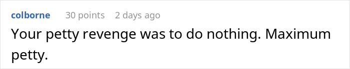 Text comment about petty revenge related to tree cutting neighbor demand. Text comment about petty revenge related to tree cutting neighbor demand.