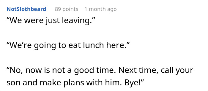 Text conversation about unexpected visit from family, discussing lunch plans and boundaries, featuring responses to a stranger. Text conversation about unexpected visit from family, discussing lunch plans and boundaries, featuring responses to a stranger.