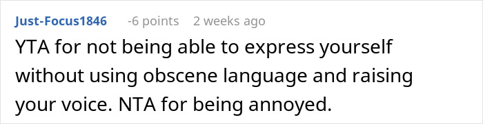 Reddit comment about expressing annoyance using language without raising one's voice. Reddit comment about expressing annoyance using language without raising one's voice.