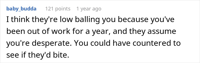 Comment suggesting low salary offer in a job interview situation. Comment suggesting low salary offer in a job interview situation.