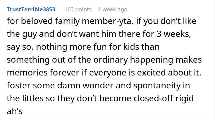Close-up of a Reddit comment discussing a family disagreement during the holiday season over a FIL’s arrival time. Close-up of a Reddit comment discussing a family disagreement during the holiday season over a FIL’s arrival time.
