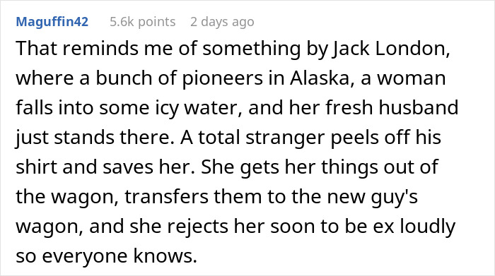 Jack London story about pioneers in Alaska and a woman reevaluating her husband after a stranger saves her from icy water. Jack London story about pioneers in Alaska and a woman reevaluating her husband after a stranger saves her from icy water.