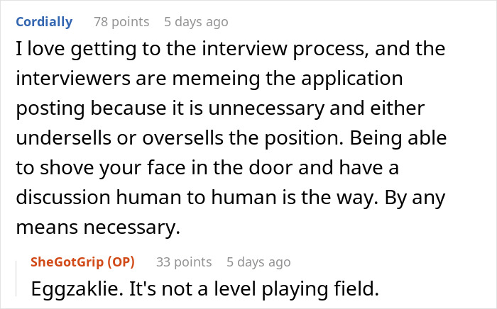 Reddit comments discussing job interview process and background check importance. Reddit comments discussing job interview process and background check importance.