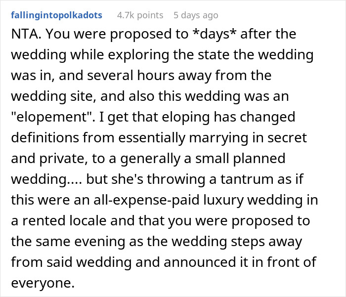 Text from an online forum discussing wedding proposals during brother's wedding engagement. Text from an online forum discussing wedding proposals during brother's wedding engagement.