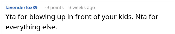 Online comment discussing family drama and kids. Online comment discussing family drama and kids.