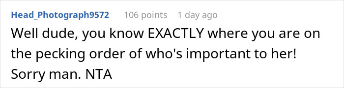 Comment on marriage apology in discussion thread, user gives verdict: Not The Jerk. Comment on marriage apology in discussion thread, user gives verdict: Not The Jerk.