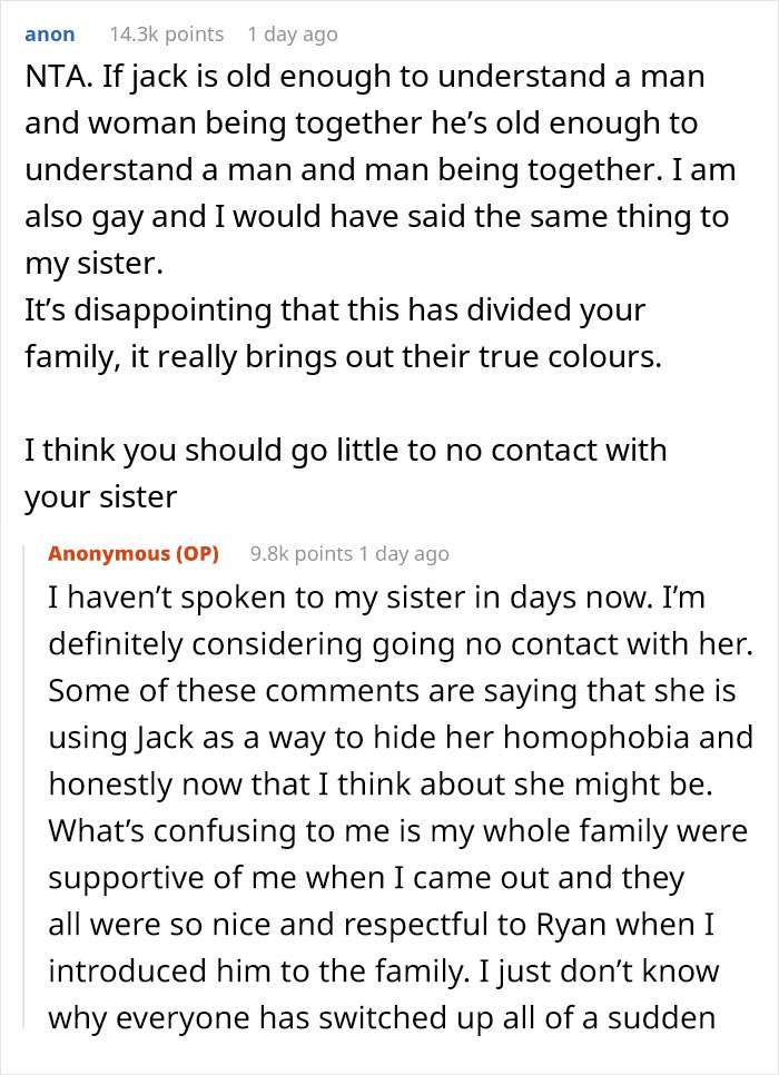 Screenshot of a Reddit discussion about refusing to babysit after a conflict at family events. Screenshot of a Reddit discussion about refusing to babysit after a conflict at family events.