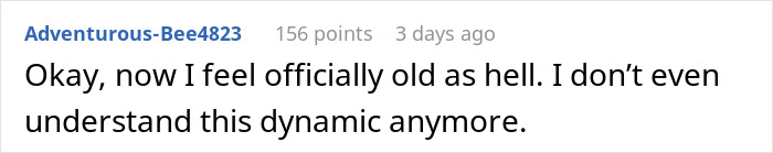 Reddit comment about feeling old and not understanding dynamics, related to Bumble date experience. Reddit comment about feeling old and not understanding dynamics, related to Bumble date experience.