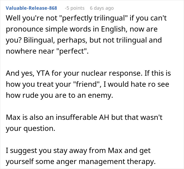 Text discussion about language skills, judgment, and mispronunciation shaming. Text discussion about language skills, judgment, and mispronunciation shaming.
