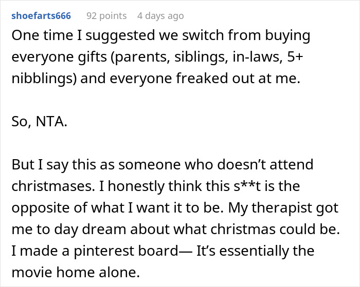 Text exchange about skipping family Christmas party due to the white elephant gift price. Text exchange about skipping family Christmas party due to the white elephant gift price.