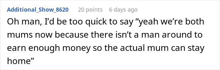 A Reddit comment about dads babysitting and gender roles in parenting. A Reddit comment about dads babysitting and gender roles in parenting.