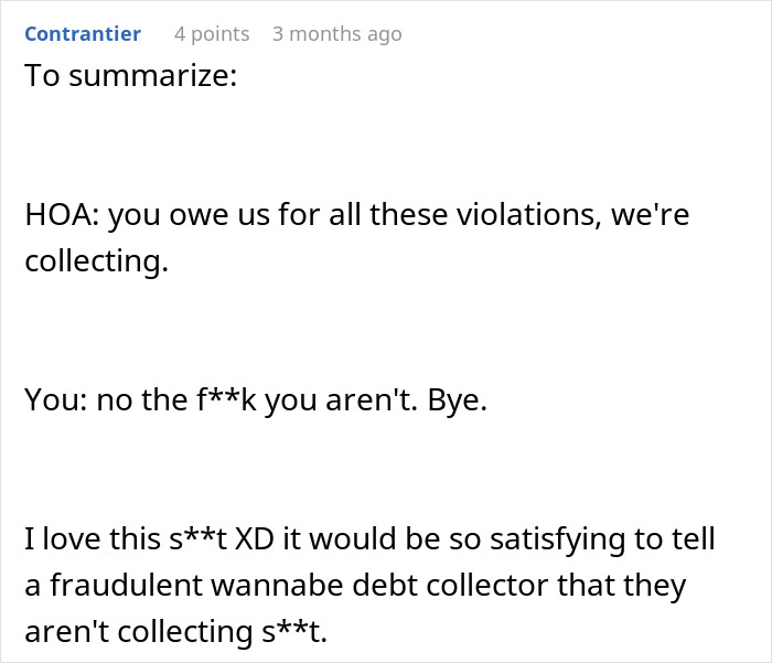 Text exchange mocking HOA's fake violations tactics against homeowners. Text exchange mocking HOA's fake violations tactics against homeowners.