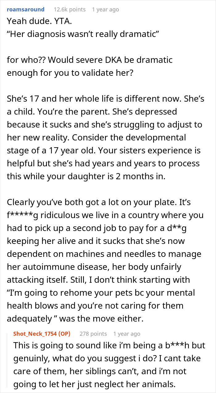 Online discussion debating daughter's illness and household chores. Online discussion debating daughter's illness and household chores.