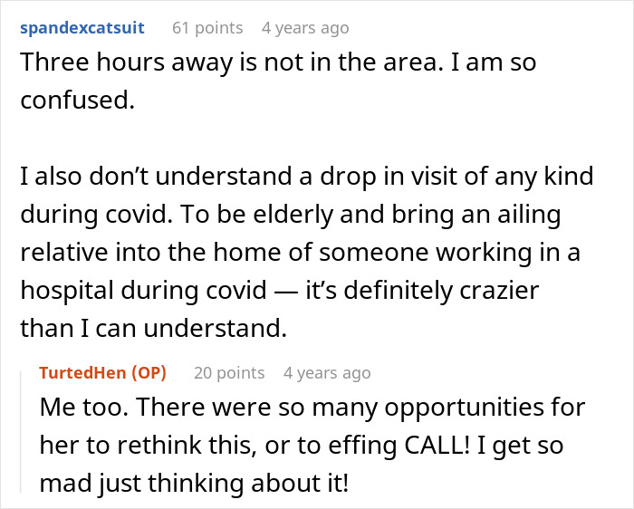 Reddit discussion about unannounced MIL visit during COVID, highlighting frustrations. Reddit discussion about unannounced MIL visit during COVID, highlighting frustrations.