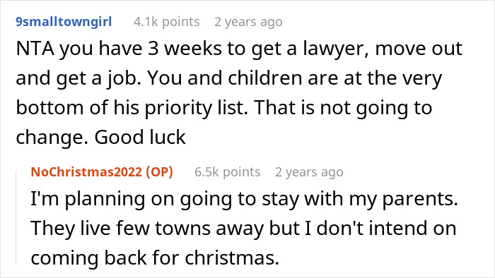 Reddit comments discussing a man's anger over his wife's refusal to plan Christmas with a tight budget while he travels. Reddit comments discussing a man's anger over his wife's refusal to plan Christmas with a tight budget while he travels.