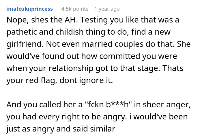 Commentary on calling girlfriend mean name; suggests finding a new relationship due to lying and testing behavior. Commentary on calling girlfriend mean name; suggests finding a new relationship due to lying and testing behavior.