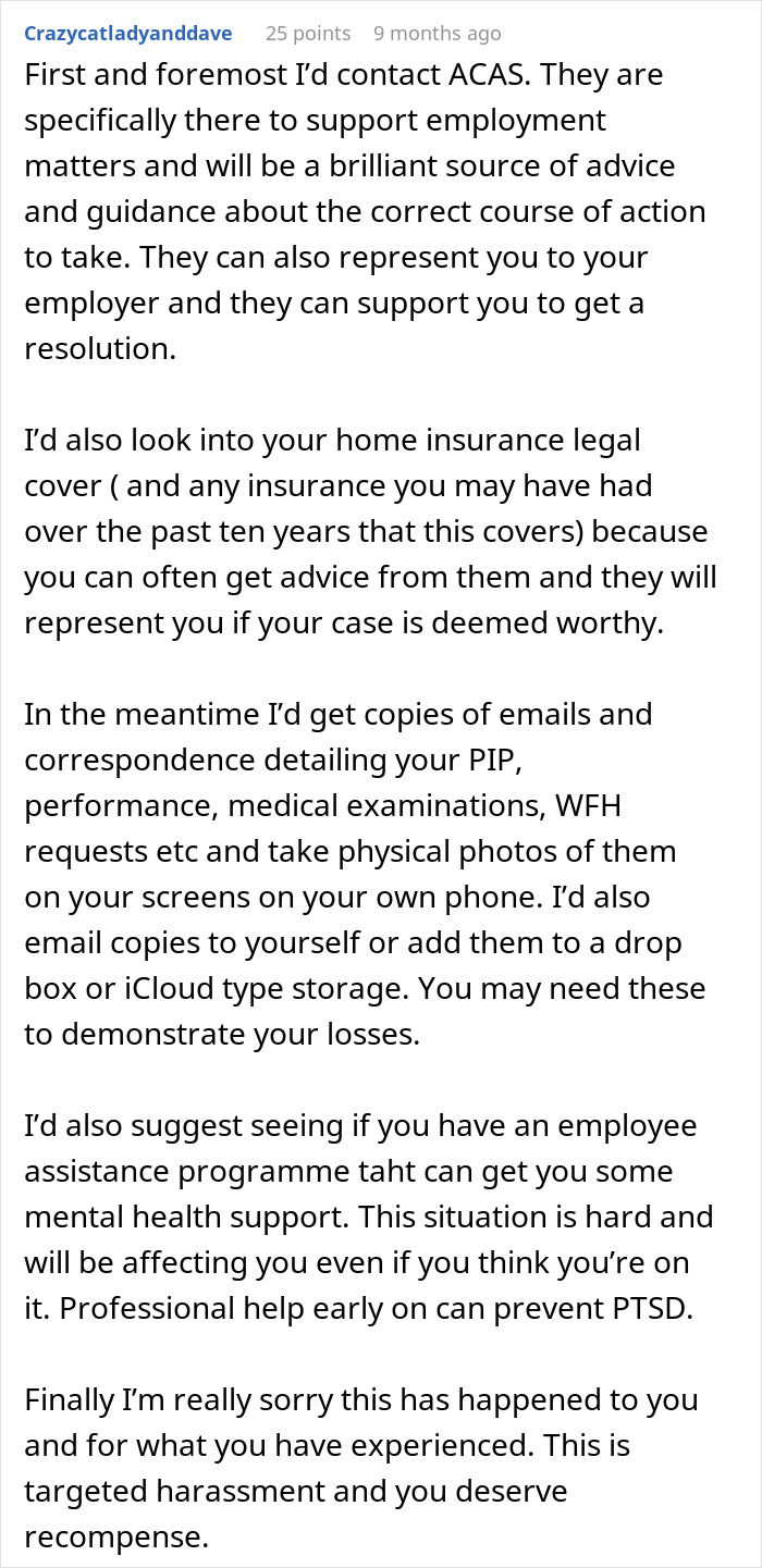 Text response offering advice on handling career sabotage, suggesting legal support and documenting communications. Text response offering advice on handling career sabotage, suggesting legal support and documenting communications.