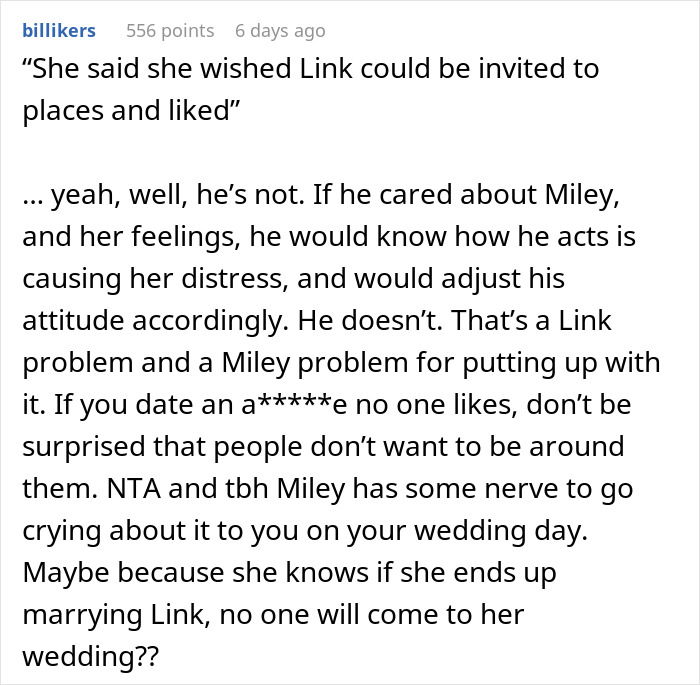 Friend Angry Her Rude BF Isn’t Invited To Wedding, Livid Couple Refuses To Put Up With Him Friend Angry Her Rude BF Isn’t Invited To Wedding, Livid Couple Refuses To Put Up With Him