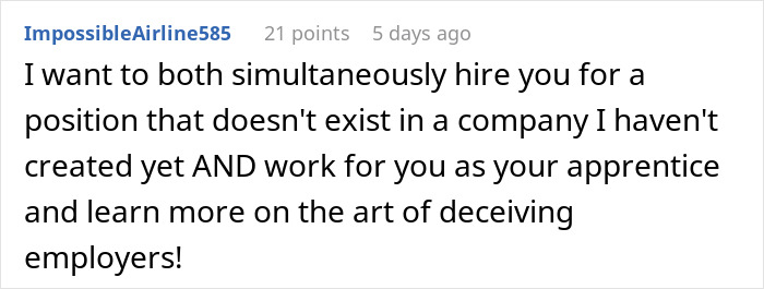 Background check reveals applicant's deception in humorous forum comment. Background check reveals applicant's deception in humorous forum comment.