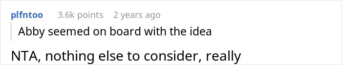 Reddit comment discussing a child's food choices and weight management options. Reddit comment discussing a child's food choices and weight management options.
