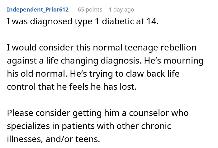 Text exchange about teenage rebellion related to chronic illness. Text exchange about teenage rebellion related to chronic illness.