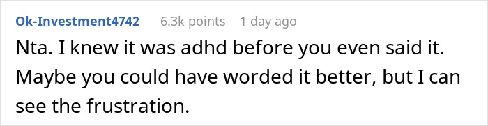Reddit comment discussing ADHD in relation to marriage frustration and apology. Reddit comment discussing ADHD in relation to marriage frustration and apology.