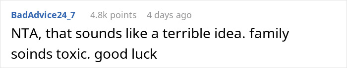 Commenter advises against helping, calls family toxic. Commenter advises against helping, calls family toxic.