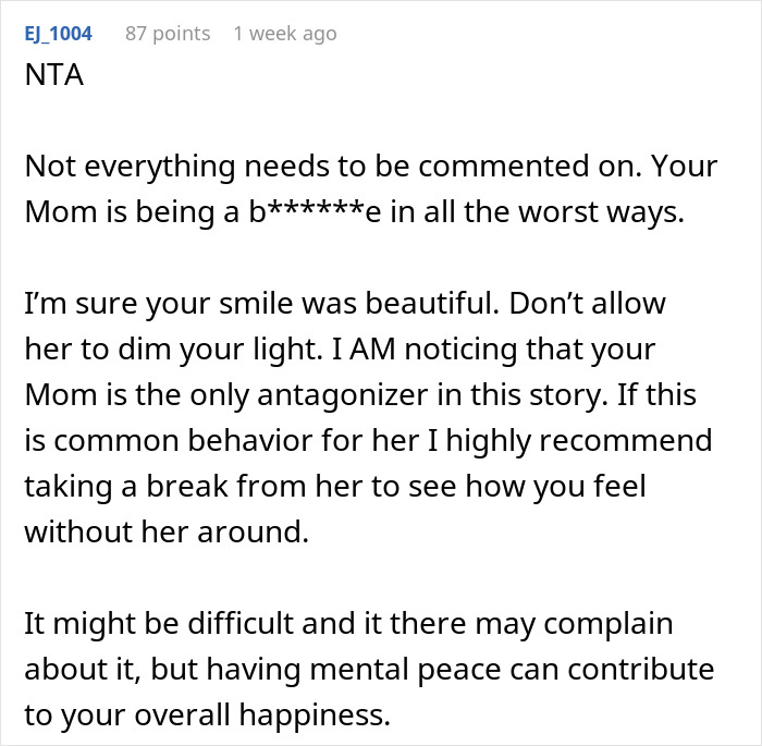 Mom Keeps Shaming Woman With Chronic Pain Smile, She Refuses To Be Part Of Family Dinner Mom Keeps Shaming Woman With Chronic Pain Smile, She Refuses To Be Part Of Family Dinner