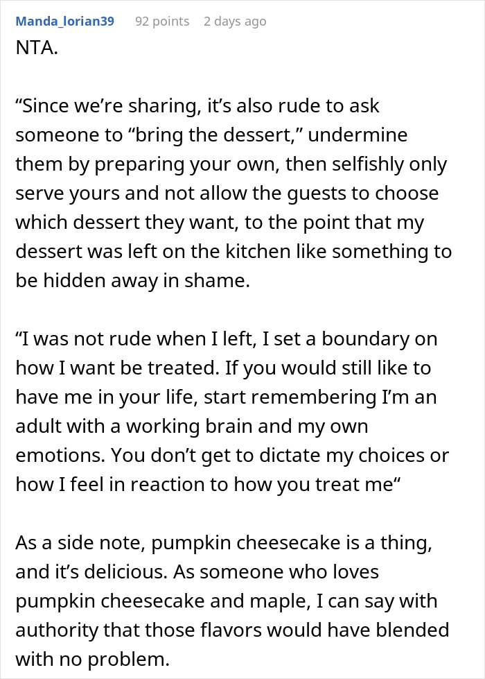 Text exchange about dessert choices at family Thanksgiving, featuring objections to cake being hidden for a "back-up" pie. Text exchange about dessert choices at family Thanksgiving, featuring objections to cake being hidden for a "back-up" pie.