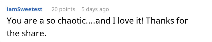 Reddit comment appreciating chaos amidst background check discussion. Reddit comment appreciating chaos amidst background check discussion.