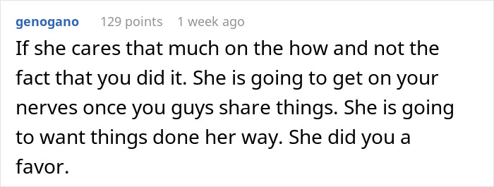 Text comment about a rejected proposal due to not being done the right way, implying future regret. Text comment about a rejected proposal due to not being done the right way, implying future regret.