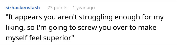 Comment criticizing a boss for cutting employee hours after buying a motorcycle. Comment criticizing a boss for cutting employee hours after buying a motorcycle.