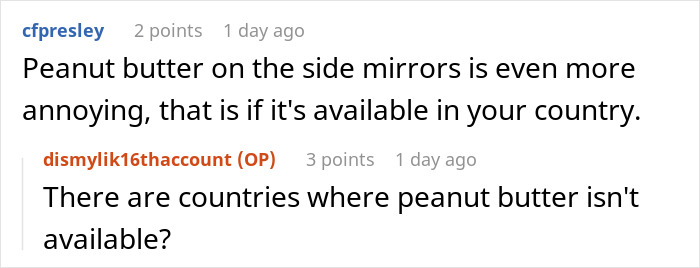 Screenshot of a Reddit comment thread discussing creative ways to handle illegal parking. Screenshot of a Reddit comment thread discussing creative ways to handle illegal parking.
