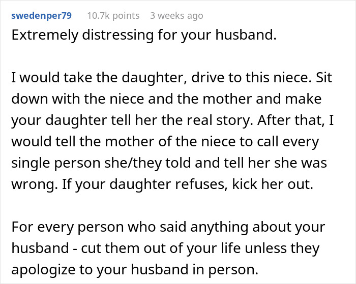Text conversation about family conflict over a teen's false accusations against her stepdad, causing distress in the family. Text conversation about family conflict over a teen's false accusations against her stepdad, causing distress in the family.