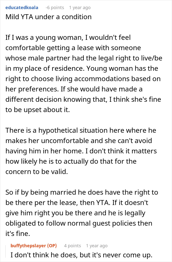 A Reddit discussion about a woman’s secret and roommate discomfort regarding lease rights. A Reddit discussion about a woman’s secret and roommate discomfort regarding lease rights.