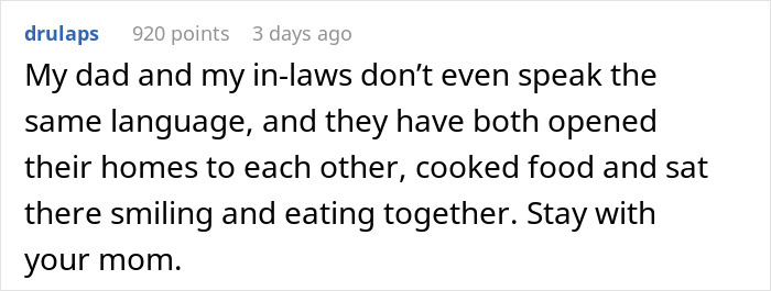 Text screenshot about in-laws bonding despite language barriers. Text screenshot about in-laws bonding despite language barriers.