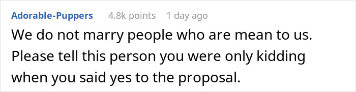 Comment about a marriage proposal in a fiancé surprise house prank discussion. Comment about a marriage proposal in a fiancé surprise house prank discussion.